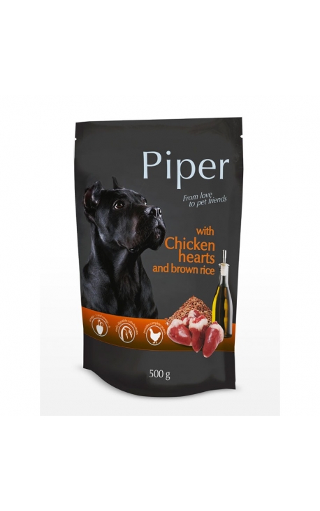Piper Adult Chicken Hearts & Brown Rice 500gr