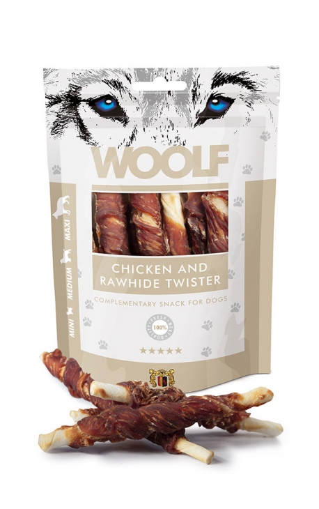 Woolf Chicken & Rawhide Twister 100 gr