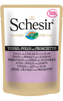 Schesir Pouch Φιλετάκια Τόνου & Κοτόπουλου με Προσούτο 100g