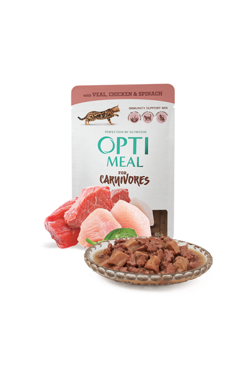 Optimeals with Veal, Chicken and Spinach in sauce